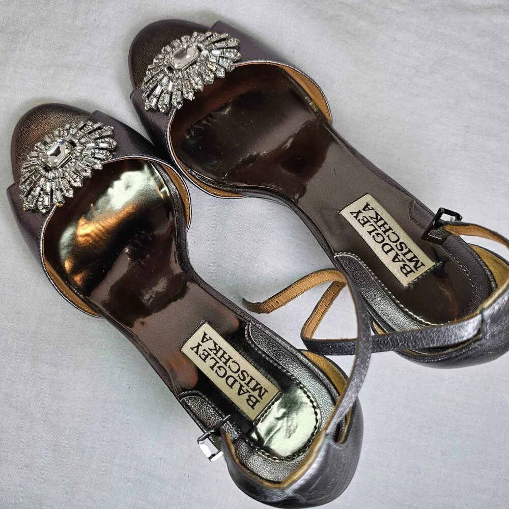 Badgley Mischka Leather Open Toe 3.25